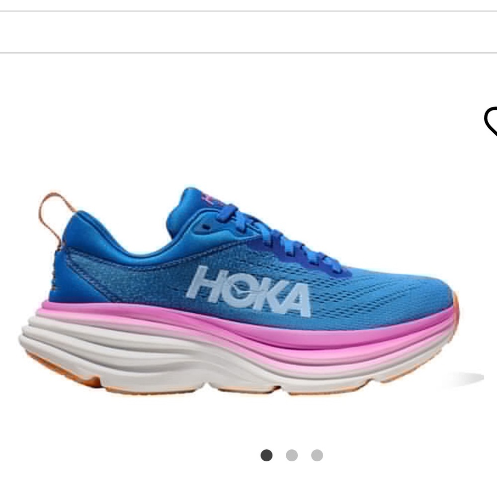 Women's Hoka One One Bondi 8 Running Shoes- blue/pink